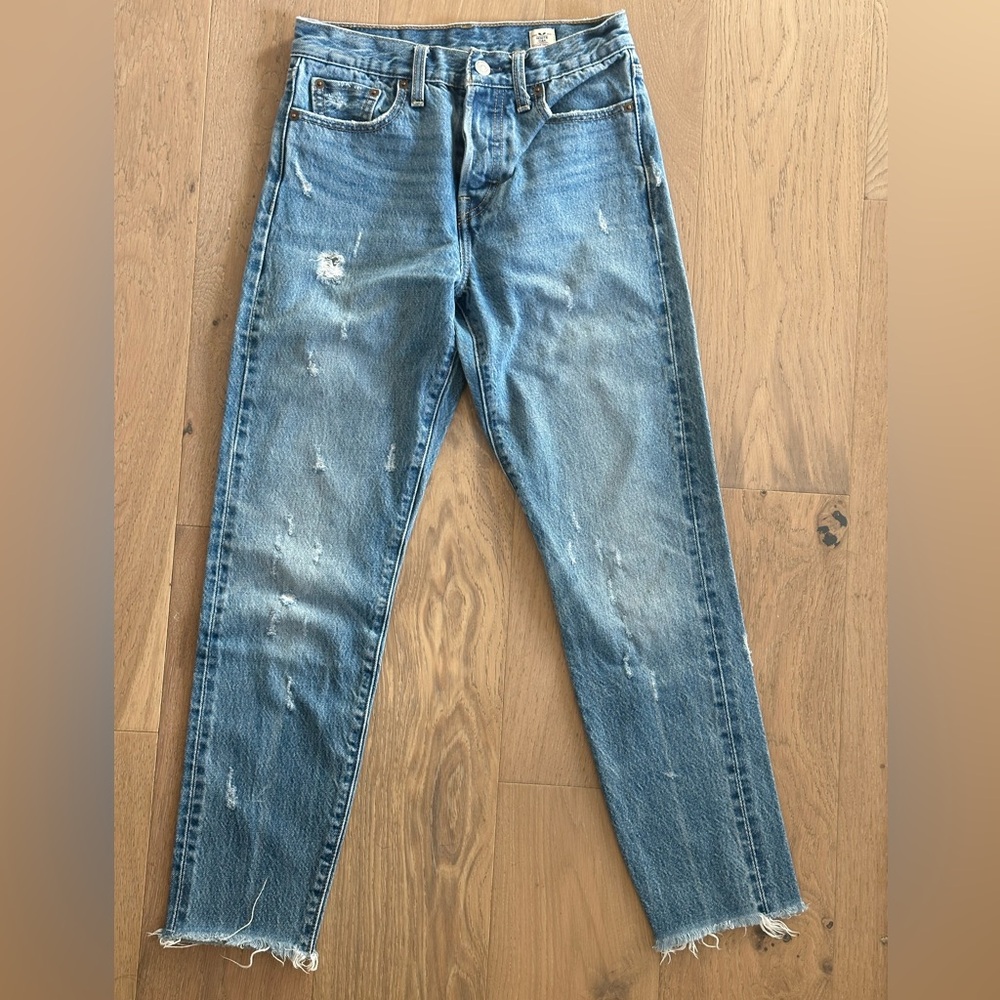 Distressed Blue Jeans